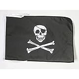 AZ FLAG Bandera Pirata Cabeza DE Muerte 45x30cm - BANDERINA con Calavera 30 x 45 cm cordeles