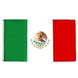 AZ FLAG - Bandera México - 90x60 cm - Bandera Mexicana 100% Poliéster Con Ojales de Metal integrados - 50g - Colores Vivos Y Resistente A La Decoloración