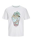 JACK & JONES Jjelijah tee SS Crew Neck, Blanco, S Hombres
