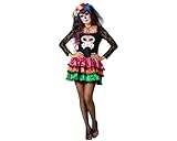 Atosa disfraz esqueleto mejicano vestido negro mujer adulto XL