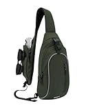 WATERFLY Brusttasche Schultertasche Umhängetasche Herren Klein Männerhandtasche Sling Bag Damen Tasche Messenger Crossbody Bag Crossbag für Outdoor-Sporttarten Reise Radfahren Wandern, Verde militar.,