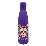 NERTHUS FIH 906 Botella Doble Pared 500 ml Acero Inoxidable Calavera, Termo Doble Pared para fríos y Calientes