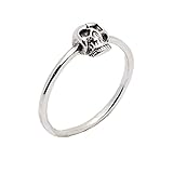 TreasureBay Anillo de plata de ley 925 calaveras para niñas adolescentes, Plata de ley
