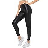 Getervb Leggings Push Up Mujer Cuero Sexy Pantalones Piel Sintética Tiro Alto Elásticos Medias de Cuero de Imitación Pantalones de PU Casual