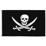 AZ FLAG Bandera Pirata Jack Rackham 150x90cm - Bandera con Calavera - Piratas 90 x 150 cm