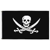 AZ FLAG - Bandera Pirata Jack Rackham - 90x60 cm - Bandera con Calavera - Piratas 100% Poliéster con Ojales de Metal Integrados - 50g - Colores Vivos Y Resistente A La Decoloración