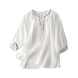 Ofertas Flash del Dia Premium Hoy Mujer Camisetas Básicas De Mujer Blusas Verano 2025 Algodon Tallas Grandes Escote V Camiseta Manga Media Calaveras Algodón Destenida Estampadas Camisa Elegante
