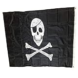 Aofocy Bandera Pirata Calavera y Huesos Cruzados para Halloween, decoración de Fiesta de cumpleaños con temática de Pirata