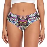 RPLIFE Calzoncillos coloridos de calaveras de azúcar, color negro, ropa interior cómoda, calzoncillos elásticos para mujer, bragas XL, Calaveras coloridas de azúcar, color negro, XL