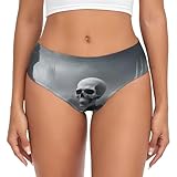 asbwuo Ropa Interior para Mujer con Estampado de Calavera Punk Blanca, Suave, Transpirable, Cobertura Total, Bragas elásticas y cómodas.