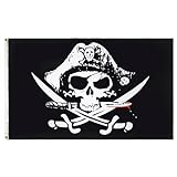 AZ FLAG - Bandera Pirata Sables - 90x60 cm - Bandera con Calavera 100% Poliéster con Ojales de Metal Integrados - 50g - Colores Vivos Y Resistente A La Decoloración