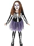 Funidelia | Disfraz de esqueleto para niña ▶ Esqueleto, Calavera, Terror - Disfraz para niños y divertidos accesorios para Fiestas, Carnaval y Halloween - Talla 10 - 12 años - Negro