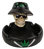 Ashtray Smoking - Cenicero extraterrestre con sombrero y Joint, diseño de calavera