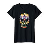 Mujer Calavera De Flores Flores De Calavera De Azúcar Camiseta