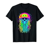 Calavera de medusa arcoíris luminosa y brillant Camiseta