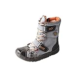 TMA EYES Botas de cuero atadas, botas de nieve para mujeres con fondo plano y pies anchos(Negro,39)
