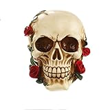 SELVFZ Adornos de calavera, suministros de terrible miedo para Halloween, escultura de resina, adornos horribles para el hogar/estudio, adornos de calavera para acuario