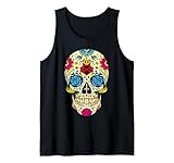 El Dia De Los Muertos Flor Calavera De Azucar Camiseta sin Mangas