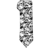 WILL BUDXEG Corbatas divertidas para hombre, Calavera esqueleto pirata Día de los Muertos Rock N Roll Halloween, talla única