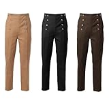 BPURB Pantalones victorianos para Hombre, Pantalones de Disfraz de Cosplay Pantalones Vintage Steampunk góticos Punk