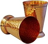 Zap Impex Vasos de cobre Moscú hechos a mano de cobre puro indio Moscú para bebidas, 2 unidades, diseño martillado, 350 ml