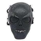 Ecloud Shop Máscara de Calavera Máscara de Cosplay Máscara de Esqueleto Máscara para Cosplay Disfraz de Halloween Juego de Fiesta (Negro)