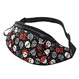 Riñonera Calavera Colorida Y Elegante, Bolsos De Gimnasio Multifuncional Riñonera Militar Hombre Unisex Riñonera Viaje para Deporte Marcha Mujer
