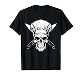 Chef Calavera con Cuchillos, Cráneo Cocinero, Cráneo Chef Camiseta