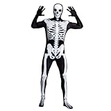 Spooktacular Creations Bodysuit de huesos Halloween Disfraces de Halloween para hombres con máscara de capucha de esqueleto (XX-Large)