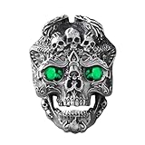 Anillo de calavera, anillo de apertura de ojos de calavera, anillo ajustable, anillo de material de aleación, regalo para mujeres y hombres