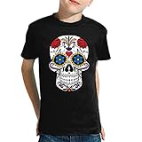 the Fan Tee Camiseta de NIÑOS Skull Calavera Mexico Halloween 041 7-8 Años