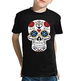 the Fan Tee Camiseta de NIÑOS Skull Calavera Mexico Halloween 041 9-10 Años
