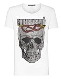 Philipp Plein Hombre T-Shirt Round Neck SS Flame Blanco Large