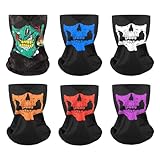 EUPSIIU 6 Piezas Máscara de Calavera de Mitad Tubo, Mascarilla Fantasma de Medio Cráneo de Motocicleta para Deporte, Facial de Calavera Transpirable Pasamontañas Balaclava para Halloween (6PCS)