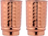 Royal Kurta Juego de 2 vasos de cobre puro martillado, para beneficios para la salud ayurveda, sin revestimiento, sin revestimiento y sin laca, capacidad de 350 ml