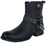 Rock Rebel by EMP Hombre Botas moteras negras con correas y cadenas EU43