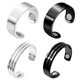 WKRTDY Pulseras de cobre magnéticas, 4 piezas para hombres y mujeres con imán ultra fuerte, Diseño elegante, ajustables, terapia magnética para adelgazar, antifatiga y mejorar la circulación sanguínea