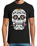 latostadora Camiseta Manga Corta Calavera Mexicana para Hombre - Negro 5XL - Ref. 2437862-P