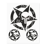 4R Quattroerre.it 9169 Pegatinas de Aventuras para Baúles Superiores de Motocicleta, Estrella Calavera Punisher, 20 x 24 cm