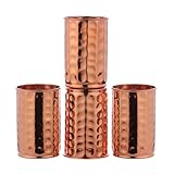 ANCIENTIMPEX Juego de 4 vasos de cobre puro martillados, para beneficios para la salud de Ayurveda, capacidad de 350 ml
