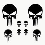 Autodomy Pegatinas Calaveras Pack de 8 Unidades | Vinilo Adhesivo Coche | Pegatinas Coche Exterior | Vinilo Calavera Derretido | Adhesivos para Moto y Casco (Negro)