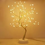 Kinamy Arbol LED Decorativo, Lámpara de Mesita de Decoración con 108 Luces, Alambre de Cobre Ajustable, Decoración del Hogar, Navidad, CREA un Ambiente Romántico y Cálido