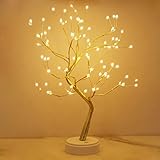 Kinamy Arbol LED Decorativo, Lámpara de Mesita de Decoración con 108 Luces, Alambre de Cobre Ajustable, Decoración del Hogar, Navidad, Crea un Ambiente Romántico y Cálido