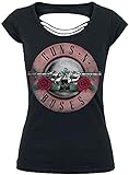 Guns N' Roses Pink Bullet Mujer Camiseta Negro M 100% algodón Cut-Outs Ancho
