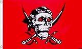 FlagSuperstore Bandera de Calavera roja 5 x 3 pies – 100% poliéster con Ojales