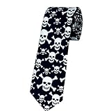 yanwuwa Corbata de Halloween para fiestas de disfraces, festivales familiares, reuniones a juego, corbata para el cuello para eventos de cosplay, Calavera blanca, M