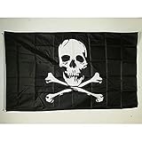 AZ FLAG - Bandera Pirata Calavera Y Huesos - 150x90 cm - Bandera De Los Piratas 100% Poliéster ligero Con Ojales de Metal integrados - 80g