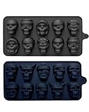 JUKOTA Molde de Silicona para Bombones,2 Moldes de Chocolate Forma de Calavera Moldes para Hornear de Silicona para Halloween
