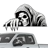 Calcomanías Para Espejo Retrovisor, Vinilo Decorativo De Calavera Para Ventanas De Auto, Resistente a Arañazos Impermeable Decoración Automotriz para Motos Camiones Autocaravanas Cascos
