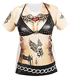 W WIDMANN MILANO Party Fashion - Camiseta rockera/motera para mujer, fiesta temática, carnaval